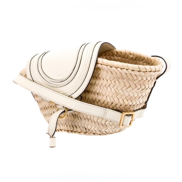 Chloe Marcie Small Basket Bag Raffia and Leather - Neutrals - Picture 13 of 16